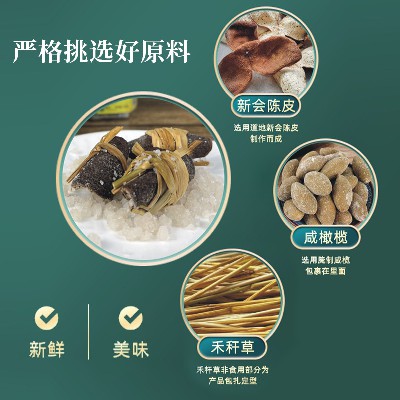純手工廣東三寶扎陳皮咸欖潤喉茶 新會特產(chǎn)10年天馬圈枝大紅皮